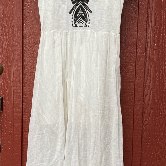 Free People Toosaloosa Slub Meadow Ivory Casual Maxi Dress XS 🌿A6 - Picture 3 of 16